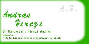 andras hirczi business card