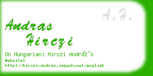 andras hirczi business card